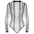 Cottelli - stribet åben bodysuit (sort) - S-L