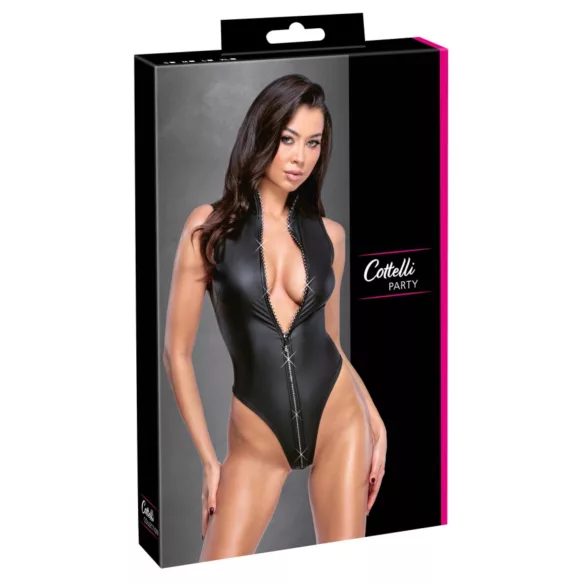 Cottelli - bodysuit - skinnende effekt - sort