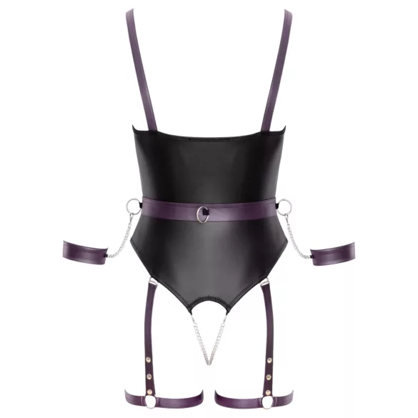 Cottelli - åbent bondagebody med håndjern - sort - L