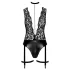 Noir Libido - bodystocking med hofteholder - sort