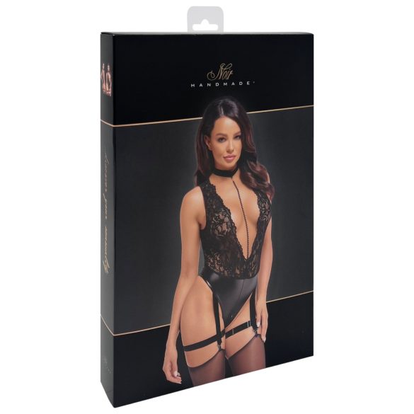 Noir Libido - bodystocking med hofteholder - sort - L