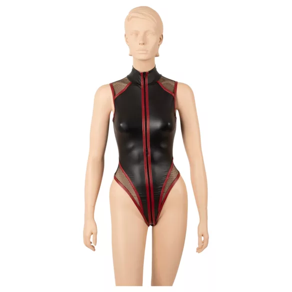 Cottelli - net-body med lynlås (sort) - M