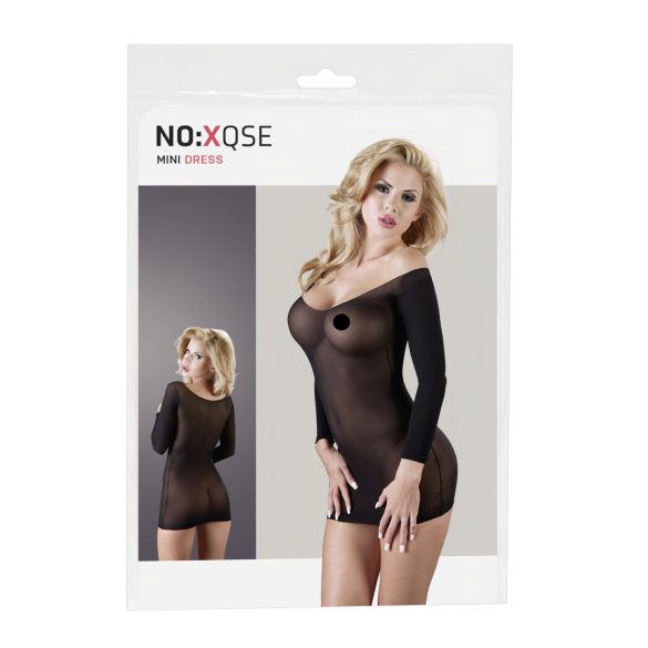 NO:XQSE - Langærmet, gennemsigtig catsuit - sort (S-L)