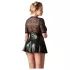 Cottelli Plus Size - skinnende kjole - rød corsage - sort