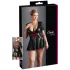 Cottelli Plus Size - skinnende kjole - rød corsage - sort - XXL