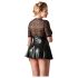Cottelli Plus Size - Glimtende kjole med rød snøre (sort) - XXL