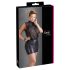 Cottelli Plus Size - skinnende chiffonkjole (sort)