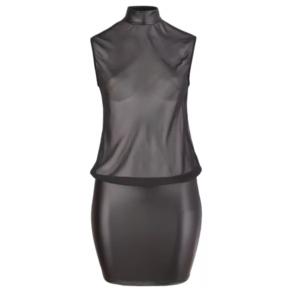 Cottelli Plus Size - chemise - blank chiffon - sort - 2XL