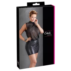 Cottelli Plus Size - chemise - blank chiffon - sort - 4XL
