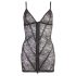 Cottelli - skinnende stribet blondekjole (sort) - M