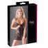 Cottelli - skinnende stribet blondekjole (sort) - XL