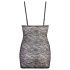 Cottelli - skinnende stribet blondekjole (sort) - XL