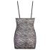 Cottelli - skinnende stribet blondekjole (sort) - XL