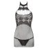 Mandy Mystery - Netkjole med halterneck og g-streng (sort)