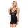 Obsessive - chemise med stropper og rhinsten - inkl. g-streng - sort - L/XL