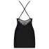 Obsessive 828-CHE-1 - stram kjole med stropper og g-streng (sort) - L/XL