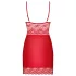 Obsessive - chemise med blonde - rød - inkl. g-streng