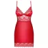 Obsessive - chemise med blonde - rød - inkl. g-streng - L/XL