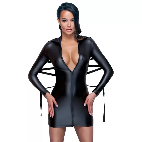 Cottelli Bondage - Kjole med bondagebånd - Skinnende - Sort