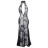 Noir - gennemsigtig, blomsterlang kjole (sort) - XL