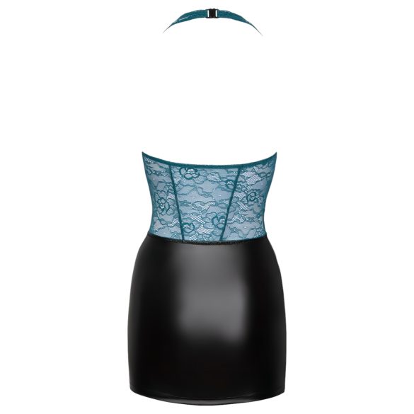 Cottelli - blondekjole med snøre - blank - sort/grøn