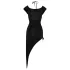 Cottelli Party - asymmetrisk kjole med ringdetaljer - sort
