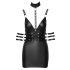 Cottelli Bondage - Skinnende sort minikjole med halterneck - M