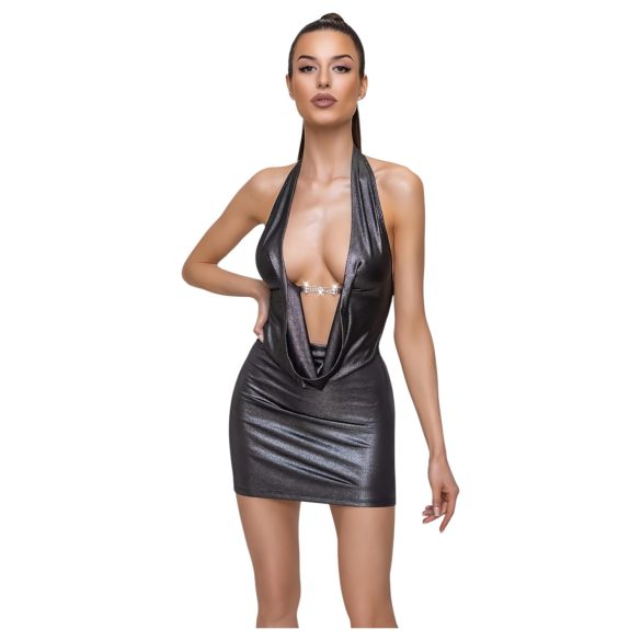 Cottelli Party - kjole med halsbånd - sølv - L