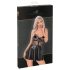Noir - skinnende kjole med blonde top (sort) - M