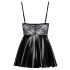 Noir - skinnende kjole med blonde top (sort) - M