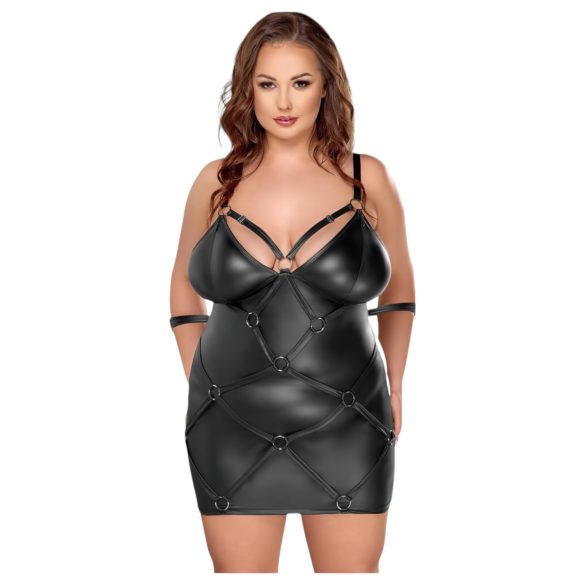 Cottelli Plus Size - kjole med manchet (sort) - 2XL