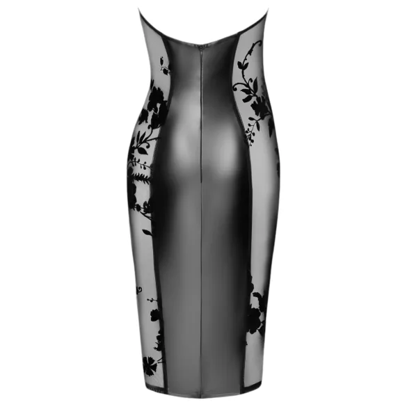 Noir - skinnende halterneck kjole (sort)
