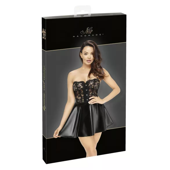 Noir - minikjole - blonde top - skinnende sort - L