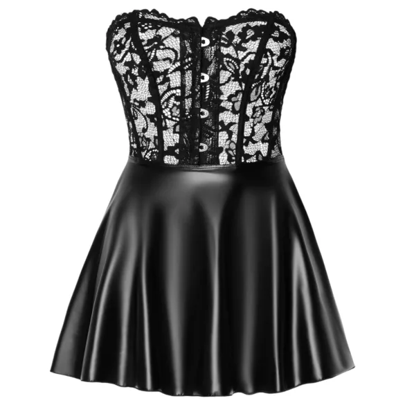 Noir - minikjole - blonde top - skinnende sort - L