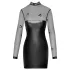 Noir - gennemsigtig wetlook kjole - sort - M