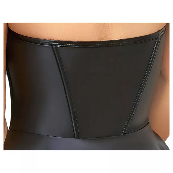 Cottelli - minikjole med plisseret nederdel - skinnende sort