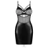 Obsessive Dominna - dominakjole - blank med gennemsigtige paneler - sort