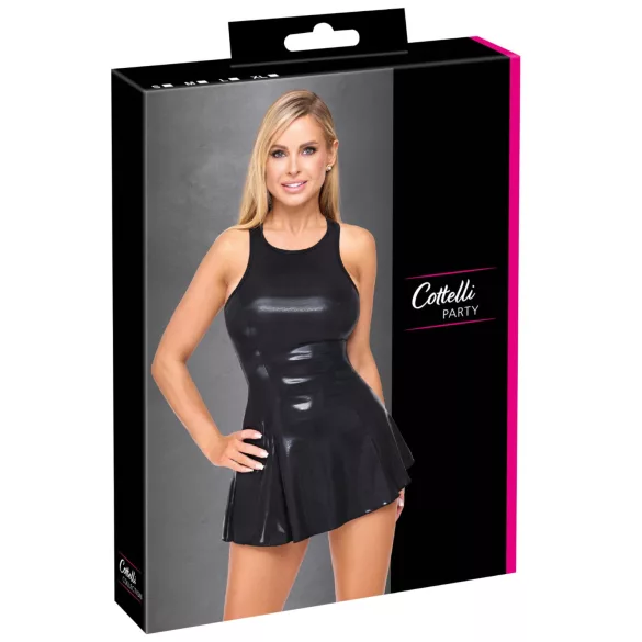Cottelli - minikjole med laklook (sort)