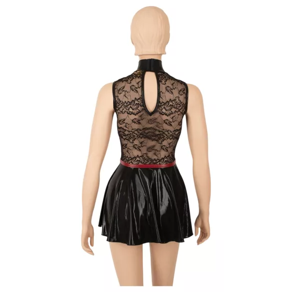 Cottelli - korsetformet blonde-minikjole (sort)