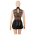 Cottelli - korsetformet blonde-minikjole (sort) - M