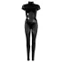 Cottelli - kortærmet catsuit - blank - sort - L