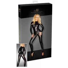 Noir - catsuit med lange ærmer - blankt stof - sort - M