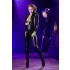 Cottelli - catsuit til fest - langærmet - blank sort - M