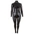 Cottelli Plus Size - skinnende festdragt med lange ærmer (sort) - 4XL
