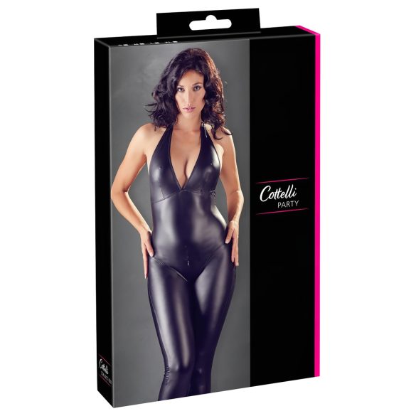 Cottelli Party - skinnende catsuit (sort)