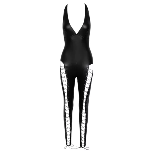 Cottelli Party - halterneck snørebånd jumpsuit (sort) - M