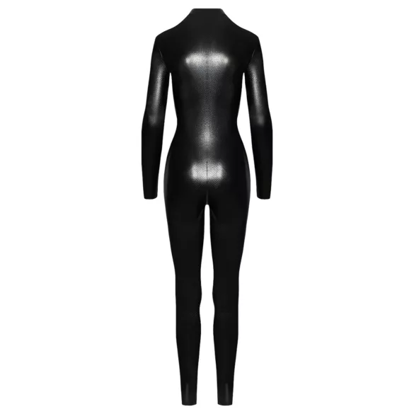 Noir - catsuit - slangemønster - lang - sort - M