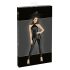 Noir - skinnende jumpsuit med lynlås (sort) - M