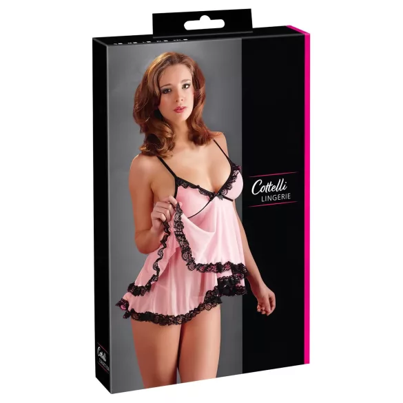 Cottelli - babydoll - blonde flæser - sort - XXL