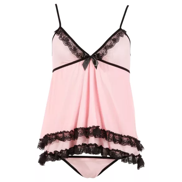 Cottelli - babydoll - blonde flæser - sort - XXL